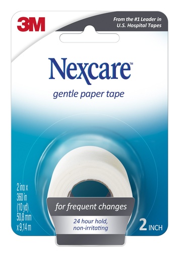 [782] 3M Health Care Gentle Paper First Aid Tape, 2" x 10 yd, 24/cs