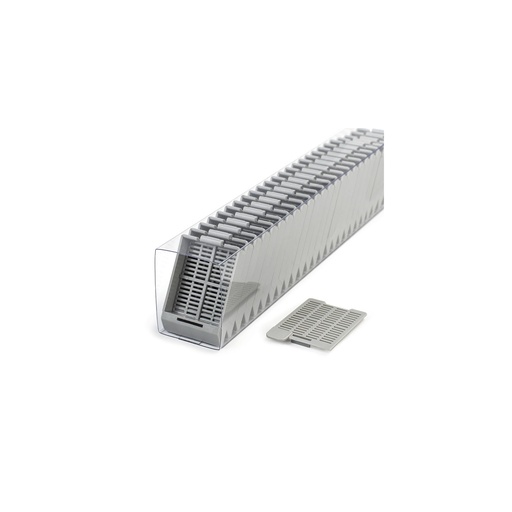 [M517-9SL] Swingsette Tissue Cassette, Quickload Sleeve, 45° Angle, Acetal, Gray, Bulk, 750/cs
