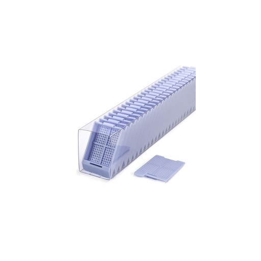 [M518-6SL] Swingsette Biopsy Cassette, Quickload Sleeves, 45° Angle, Acetal, Blue, Bulk, 750/cs