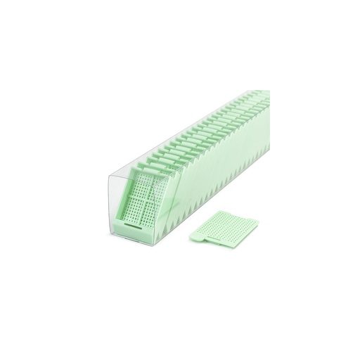 [M518-4SL] Swingsette Biopsy Cassette, Quickload Sleeves, 45° Angle, Acetal, Green, Bulk, 750/cs