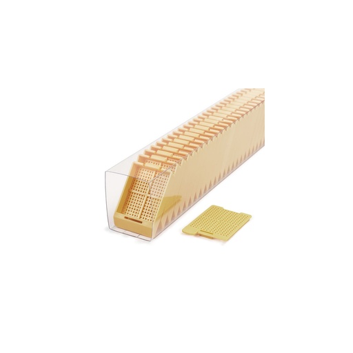 [M518-7SL] Swingsette Biopsy Cassette, Quickload Sleeves, 45° Angle, Acetal, Peach, Bulk, 750/cs