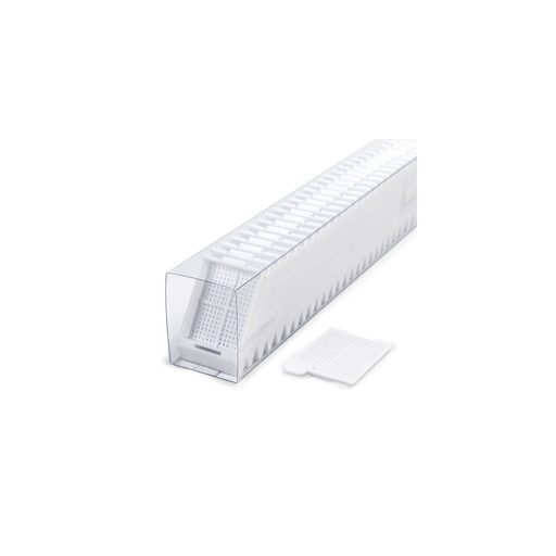 [M518-2SL] Swingsette Biopsy Cassette, Quickload Sleeves, 45° Angle, Acetal, White, Bulk, 750/cs