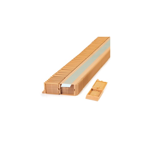 [M406-8T] Unisette II Cassette for Automatic Feed Printer with Covers, Biopsy, Tan, 200/bx, 5 bx/cs