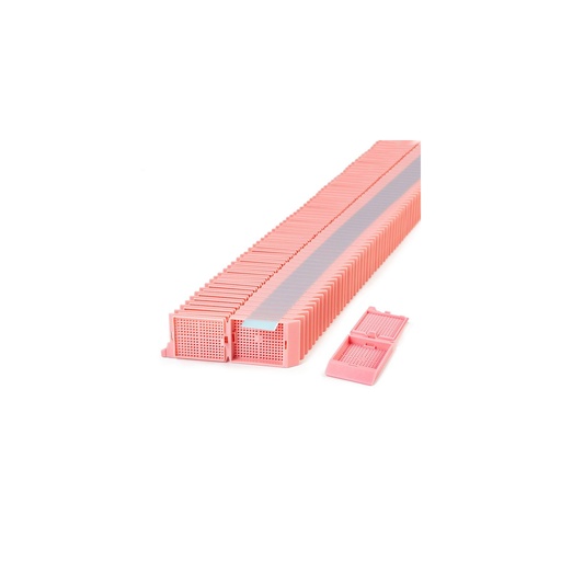 [M406-3T] Unisette II Cassette for Automatic Feed Printer with Covers, Biopsy, Pink, 200/bx, 5 bx/cs