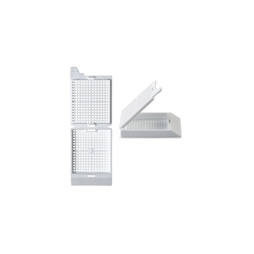 [M406-2] Unisette II Cassette for Manual Feed Printer with Covers, Biopsy, White, 500/bx, 3 bx/cs