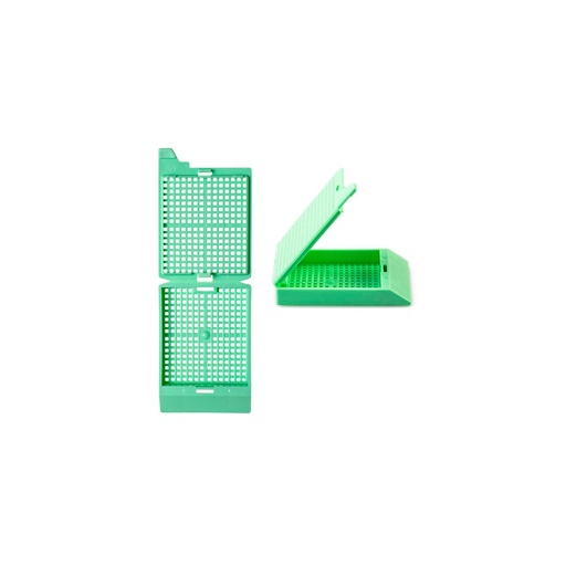 [M406-4] Unisette II Cassette for Manual Feed Printer with Covers, Biopsy, Green, 500/bx, 3 bx/cs