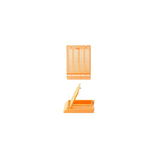[M509-7] Slimsette Tissue Cassette, 45° Angle, 41mm x 28.5mm x 6mm, Acetal, Peach, 500/bx, 3 bx/cs