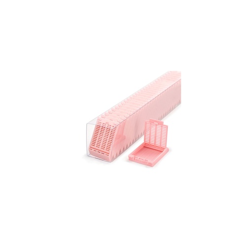 [M509-3SL] Slimsette Tissue Cassettes in Quickload Sleeves, Pink, 75/sleeve, 10 sleeve/cs