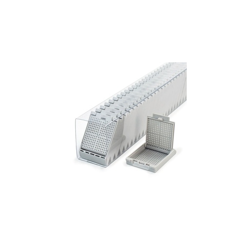[M510-9SL] Slimsette Biopsy Cassettes in Quickload Sleeves, Gray, 75/sleeve, 10 sleeve/cs