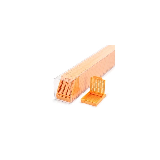 [M509-7SL] Slimsette Tissue Cassettes in Quickload Sleeves, Peach, 75/sleeve, 10 sleeve/cs