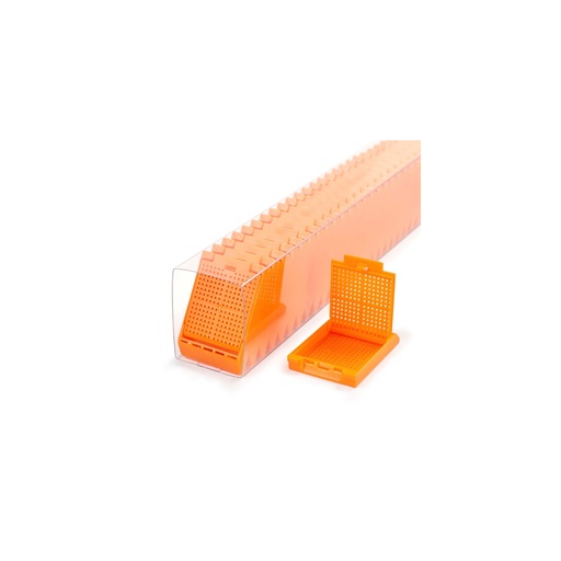 [M510-11SL] Slimsette Biopsy Cassettes in Quickload Sleeves, Orange, 75/sleeve, 10 sleeve/cs