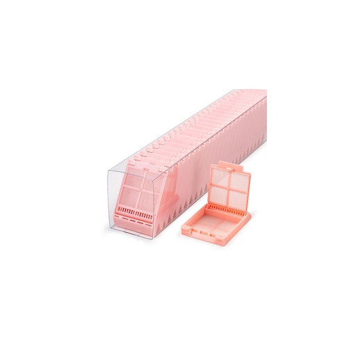 [M507-3SL] Micromesh Biopsy Cassette, Quickload Sleeve, 45° Angle, Acetal, Pink, Bulk, 750/cs