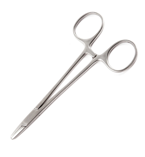 [96-2582] Needle Holder, Econo, 4 ¾ Length, Serrated Jaw, Finger Ring Handle, Disposable, 50/cs