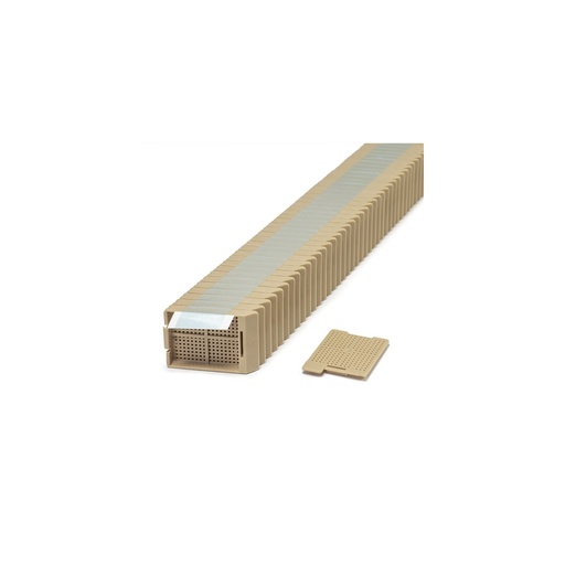 [M518-8T] Swingsette Biopsy Cassette, Quickload 45° Angle Stack (Taped), Acetal, Tan, Bulk