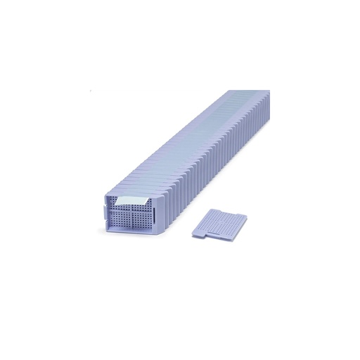 [M518-6T] Swingsette Biopsy Cassette, Quickload 45° Angle Stack (Taped), Acetal, Blue, Bulk