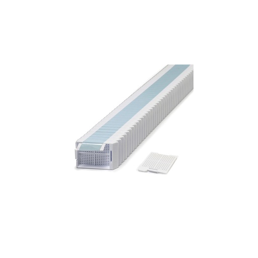 [M518-2T] Swingsette Biopsy Cassette, Quickload 45° Angle Stack (Taped), Acetal, White, Bulk