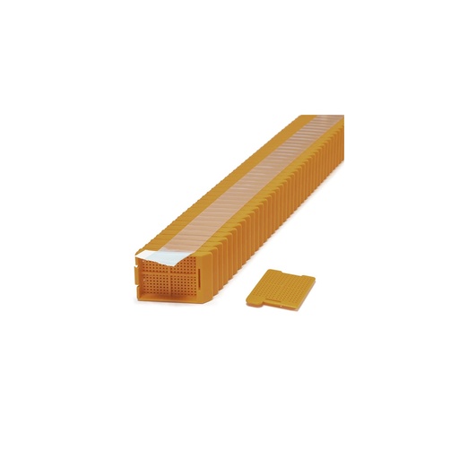 [M518-11T] Swingsette Biopsy Cassette, Quickload 45° Angle Stack (Taped), Acetal, Orange, Bulk