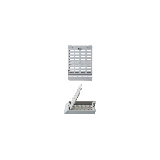 [M509-9T] Slimsette Tissue Cassette, Quickload 45° Angle Stack (Taped), Acetal, Gray, Bulk