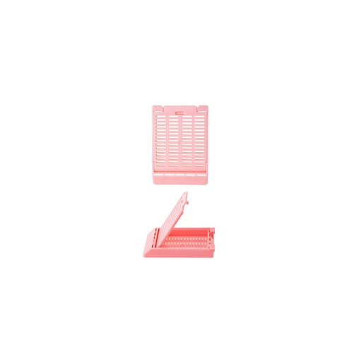 [M509-3T] Slimsette Tissue Cassette, Quickload 45° Angle Stack (Taped), Acetal, Pink, Bulk