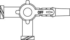 [455991] Discofix® Three-Way Stopcock, 2 Female Luer Lock Ports & Male Luer Slip Adapter, Port Covers, Lipid Resistant, DEHP, Latex Free (LF), 100/cs