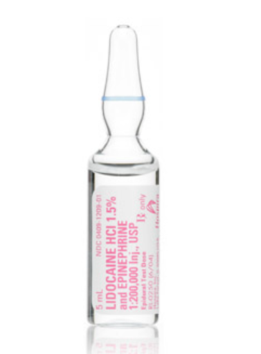 [00409120901] Lidocaine Hydrochloride and Epinephrine Injection, 1.5% USP, 1:200,000, 5 ml Glass Ampul, 10/bx (Next delivery is scheduled for 2Q 2023)