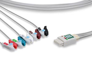 [LDT5-90P0] ECG Leadwire, 5 Leads Pinch/Grabber, Mindray > Datascope Compatible w/ OEM: 0012-00-1514-01, 0012-00-1514-02, 0012-00-1514-03, LW-3910S29/5A