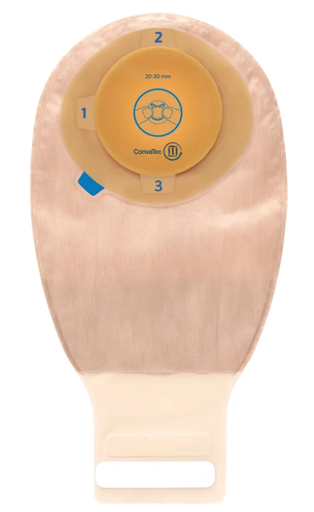 [413523] Moldable Drainable Pouch, 2-Sided Comfort Panel, 12", Stomahesive Skin Barrier, Tail Closure, Filter, Tan, 1 9/16" x 1 15/16" Stoma, 10/bx