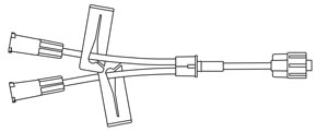 [471957] Small Bore Y-Extension Set, All Luer Lock Connections, Dual Slide Clamps, 0.37mL Priming Volume, 6"L, DEHP & Latex Free (LF), 100/cs