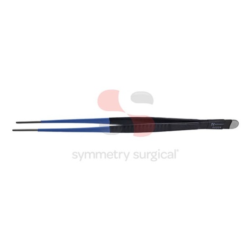 [44004] Olsen Monopolar Forceps, DeBakey Tissue, Exposed Top, Insulated, Serrated, Straight, 2.0mm Tips, 9 1/2", 241mm, Reusable