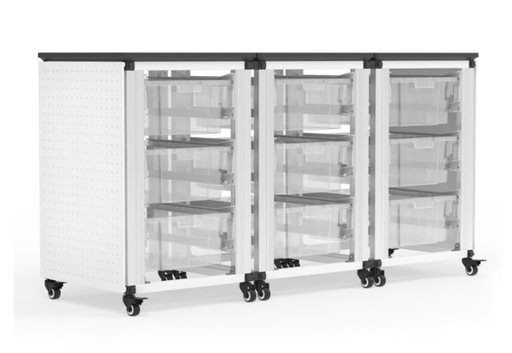 [MBS-STR-31-9L] Storage Bin Cabinet, 3 Side-by-Side Modules, Holds 9 large bins (3" or 6" Deep), Overall dimensions (single module): 43 x 35 x 3