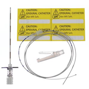 [332238] Winged Tuohy Needle, 17G x 3½", 19G Springwound Closed Tip Catheter, Catheter Connector & Threading Assist Guide, 12/cs