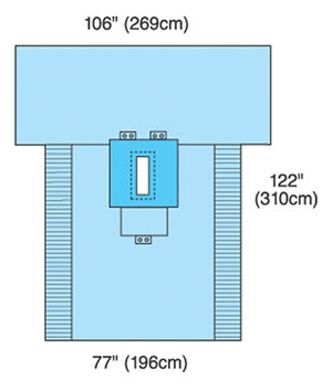 [29138] Laparotomy Pack, Includes: Absorbent Towel, 44 x 90 Outer Wrap/Reinforced Poly Table Cover with 24 x 90 Reinforcement, 10/cs