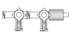 [455992] Two-Gang, Three-Way Stopcocks, SPIN-LOCK® Adapter, Port Covers, 3"L, Priming Vol .68mL, DEHP & Latex Free (LF), 100/cs