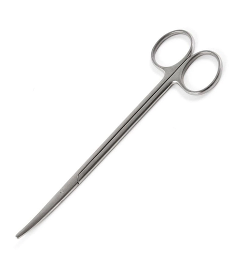 [97-340] Merit Metzenbaum Dissecting Scissors, 7", Blunt/Blunt, Curved, Smooth, Finger Rings, Stainless Steel, Reusable, Non-Sterile