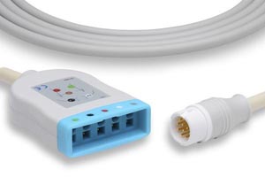 [TA-25850] ECG Trunk Cable, 5 leads, Philips Compatible w/ OEM: CB-81585R, CBT-05JB-10CS-0121, 0012-00-1002-01, M1520A, M1560C, 43585