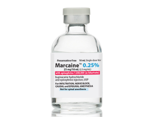 [00409174610] Marcaine with Epinephrine as the Bitartrate, 1:200,000, 2.5 mg/ml, 10 ml Vial, Single Dose, Glass Fliptop Vial, 10/bx