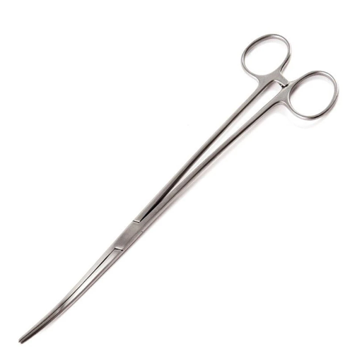 [90-7710] Dressing Forceps, Bozeman, 10-1/4", Surgical Grade Stainless Steel, Non-Sterile, Ratchet Lock Finger Ring Handle, Reusable
