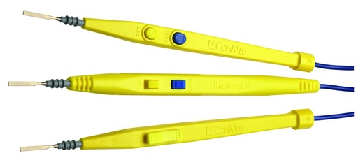 [131326A] Conmed Goldline Push Button Disposable Electrosurgical Hand Control Pencil with 15ft Cable and Safety Holster, 40/Case
