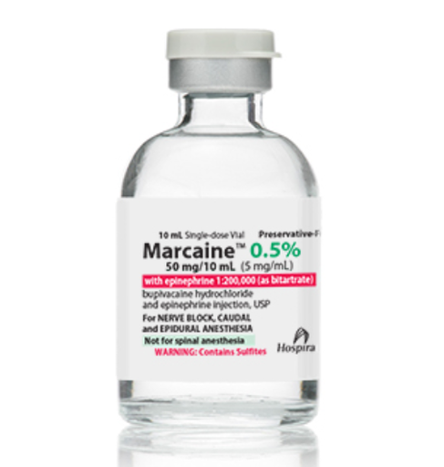 [00409174910] Marcaine w/Epinephrine as the Bitartrate, 1:200,000, 5mg/ml, 10ml Vial, Single Dose, Glass Fliptop Vial, 10/bx