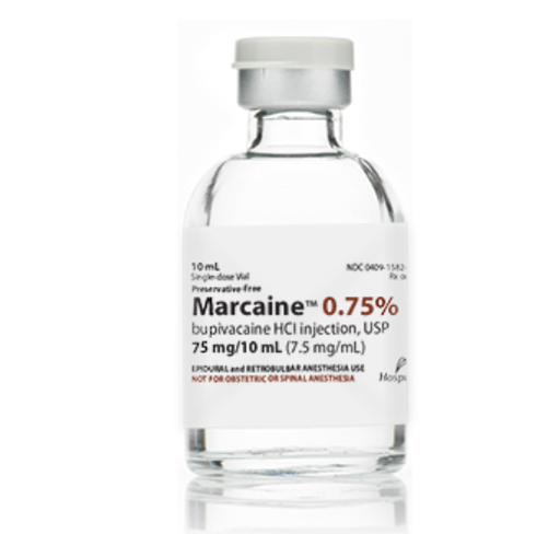 [00409158210] Marcaine (Bupivacaine Hydrochloride Injection, USP), 7.5mg/ml, 10ml Vial, Single Dose, Glass Fliptop Vial, 10/bx