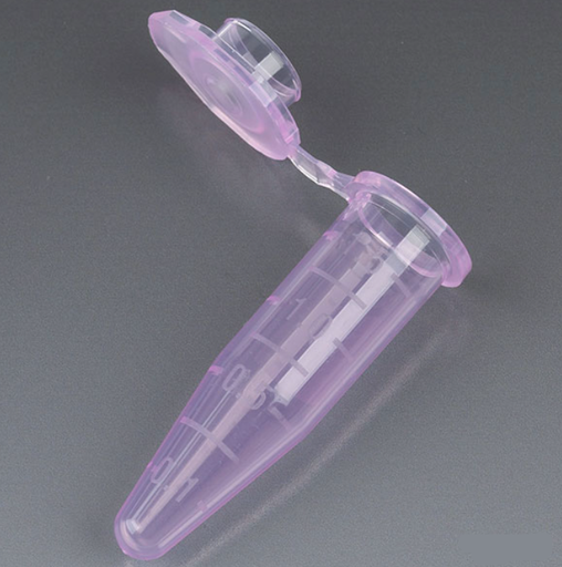 [111564V] Microcentrifuge Tube, 1.5mL, PP, Attached Snap Cap, Graduated, Violet, Certified: Rnase, Dnase and Pyrogen Free, 500/bg