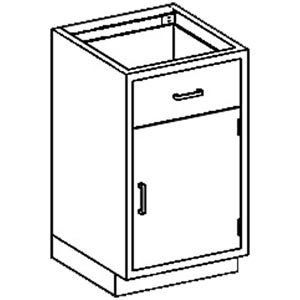 [2012124000] Base Cabinet 24 1/8"W x 35 3/4"H x 22"D, (1) Stainless Steel Adjustable Shelf, (1) Drawer Over (1) Right Hinge Door