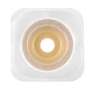 [405478] Adhesive Coupling, Pre-Cut, Stomahesive Skin Barrier with Tape Collar, White, 1 1/4" Stoma Opening, 4" x 4", 10/bx
