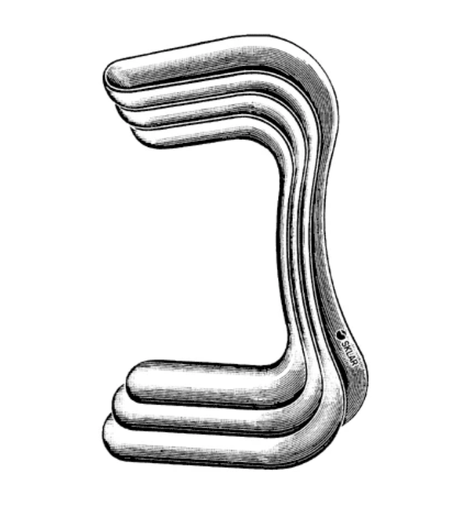 [90-3151] Sims Vaginal Retractor, #2, Double Ended, Reusable, Stainless Steel, Non-Sterile, Latex-Free, Premium OR-Grade
