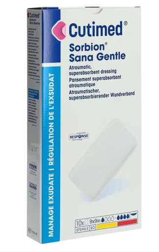 [7323314] BSN Medical/Jobst Cutimed Sorbion Sana Gentle, 9" x 9", 10/bx