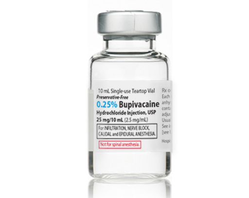[00409115901] Bupivacaine Hydrochloride Injection, USP, 2.5 mg/ml, 10 ml Vial, Single Dose, Glass Teartop Vial, 25/bx