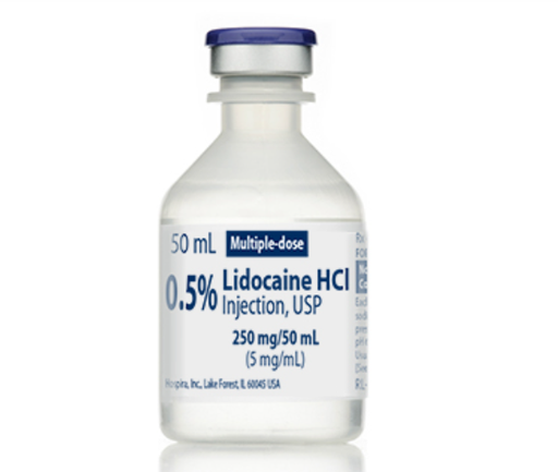 [00409427501] Lidocaine Hydrochloride Injection, USP, 5 mg/ml, 50 ml Vial, Multiple Dose, Plastic Fliptop Vial, 25/bx
