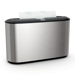 [302030] Countertop Dispenser, Hand Towel, Multifold, Universal, Metal/ Plastic, Stainless Steel, 7.9" x 12.7" x 4.6"