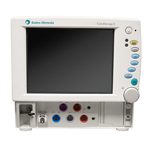 [DAT-092] GE Datex Ohmeda Cardiocap 5, ECG, NIBP, Spo2, Temp, Rec, 2-IBP, CO2(SS) and 5 AGEnt ID, Color 10.5" Display