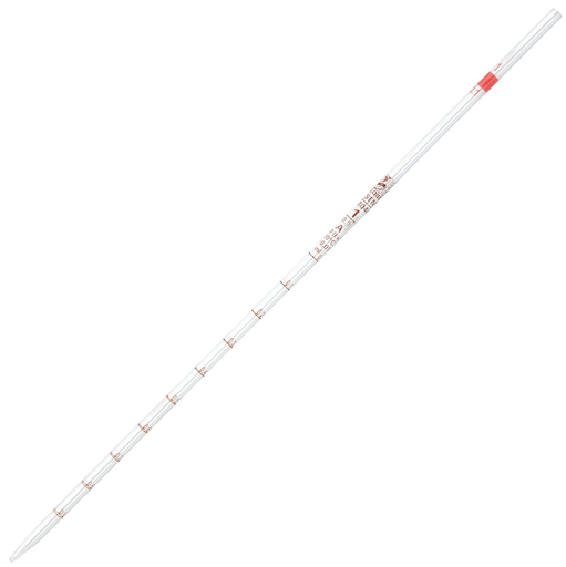 [8500001] Pipette, Serological, Globe Glass, Reusable, 1mL, Class A, To Deliver (TD), 0.1 Graduations, Red Band, 6/bx